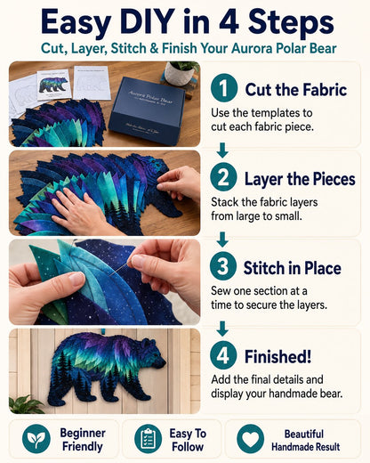 🌌🐺Northern Lights Wildlife DIY Patchwork Kit