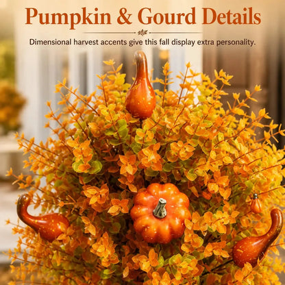 🔥 Last Day 49% OFF – Artificial Fall Pumpkin Tree Stakes