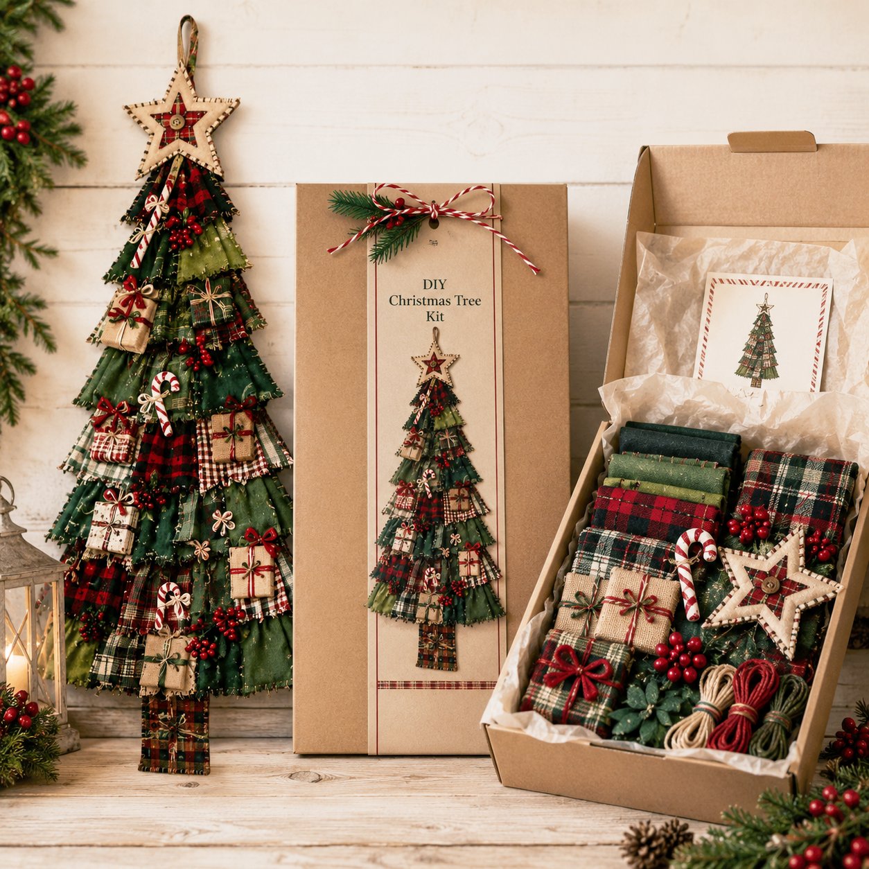 🎄Christmas Patchwork Tree Door Hanging DIY Kit