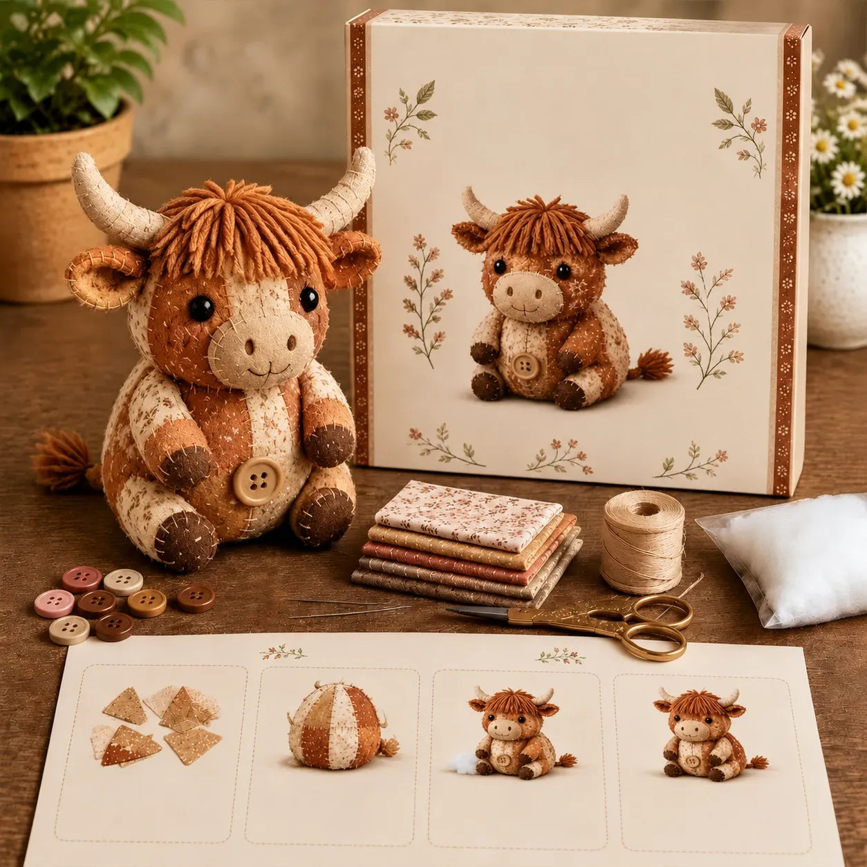 🧵DIY Patchwork Animal Kit – Create Your Own Adorable Animals