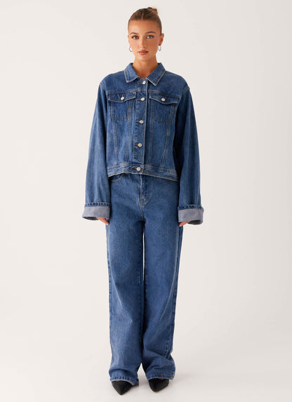 Back Again Straight Leg Denim Jeans - True Blue