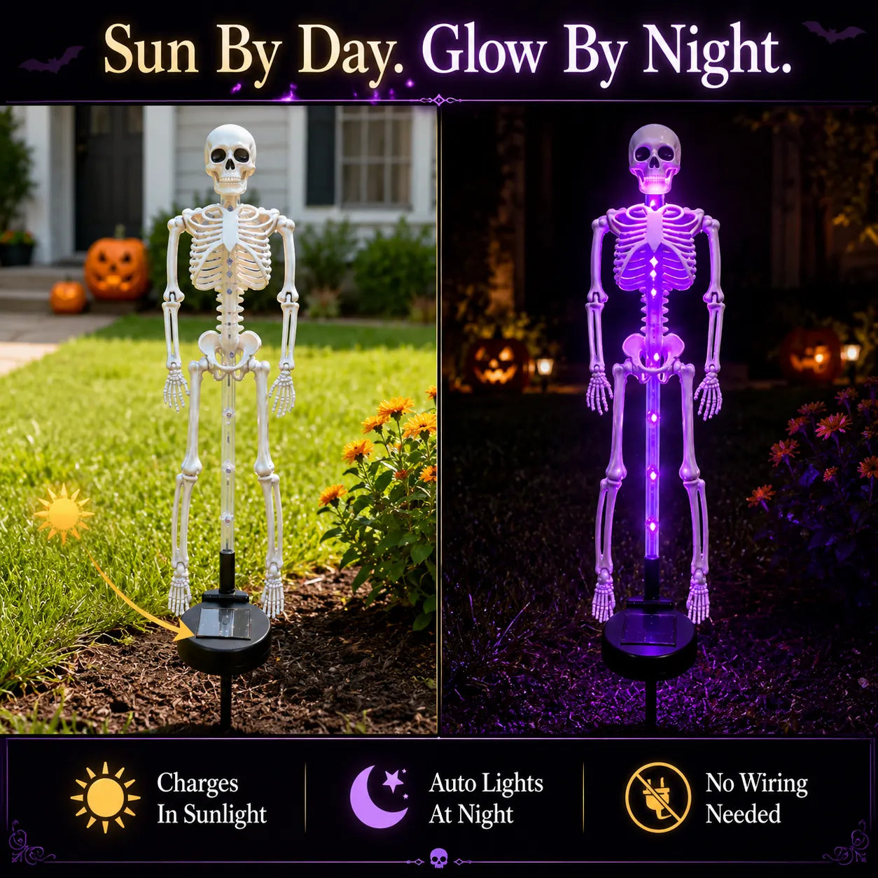 🎃💀Skeleton Solar Light Garden Stake