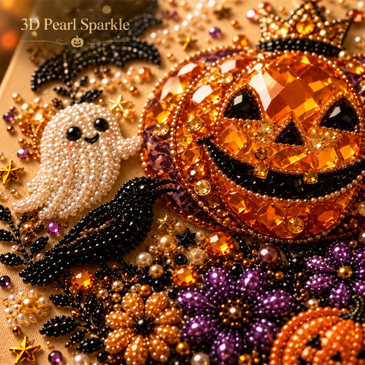 LAST DAY 50% OFF - Halloween Pearl Diamond Art DIY Kit (No Mess, Beginner)