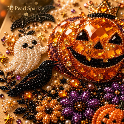 LAST DAY 50% OFF - Halloween Pearl Diamond Art DIY Kit (No Mess, Beginner)