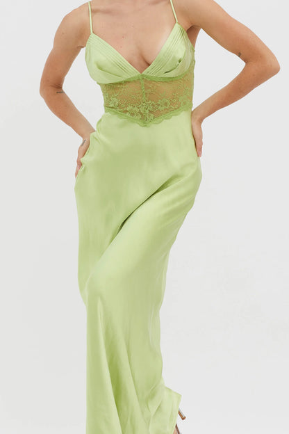 Kinzie Lace Waist Maxi Dress Apple