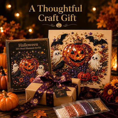 LAST DAY 50% OFF - Halloween Pearl Diamond Art DIY Kit (No Mess, Beginner)