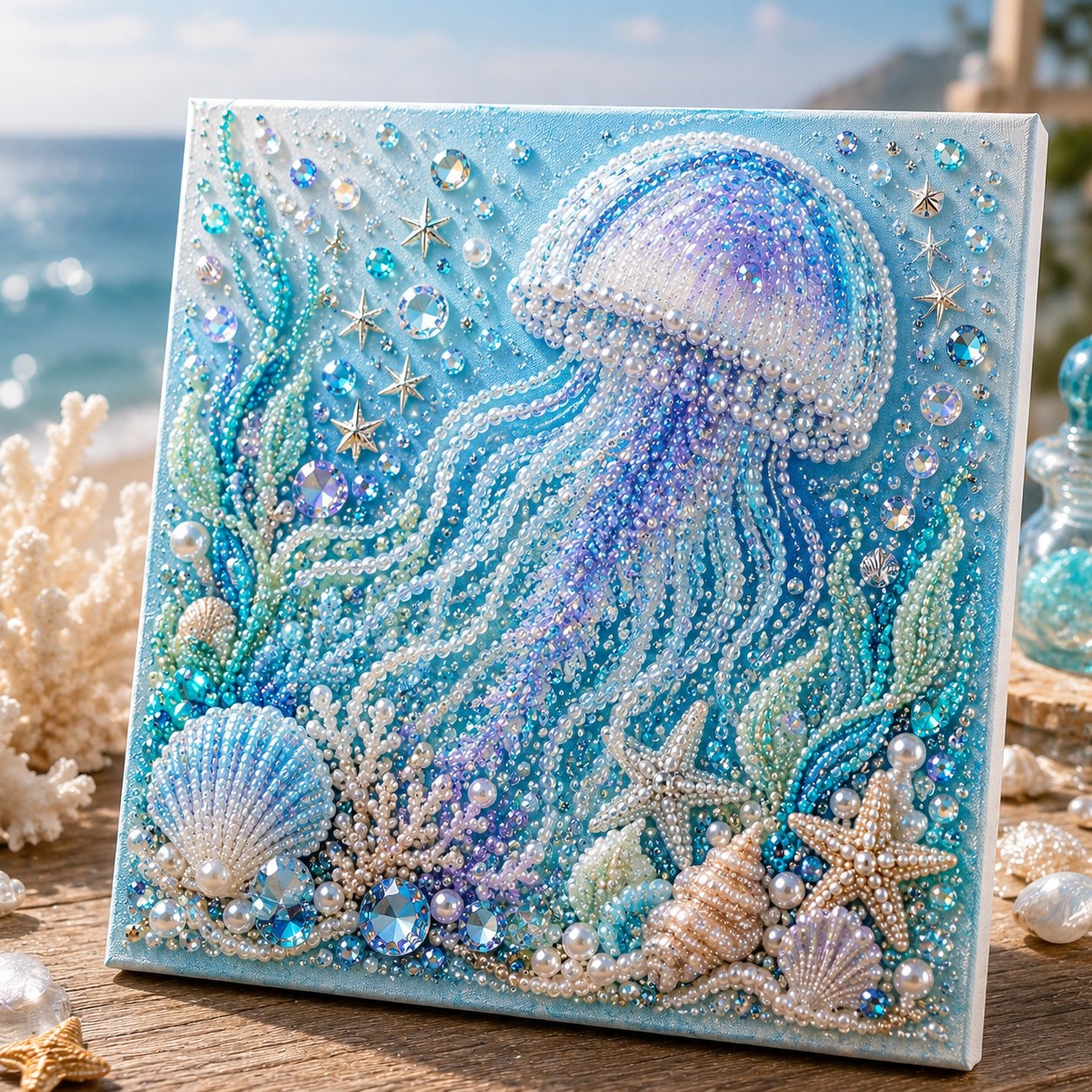 The Perfect Ocean Lover Gift Ocean Theme Pearl Art DIY Kit