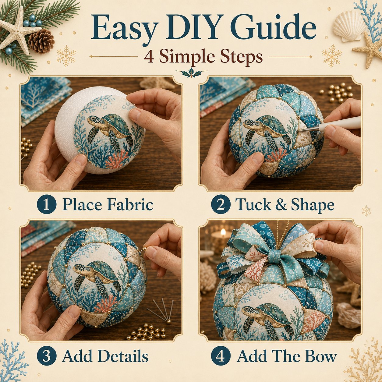 🌊Ocean Treasures Patchwork Ornament DIY Kit