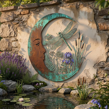 🌙Enchanted Moon Garden Wall Art – Vintage Nature Inspired Metal Wall Decor