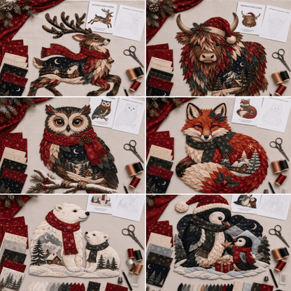🎄🎅Christmas Woodland Wildlife DIY Patchwork Kit