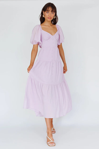 Royce Bow Back Midi Dress Lilac