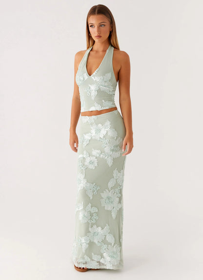 Radiate Halterneck Top - Sage