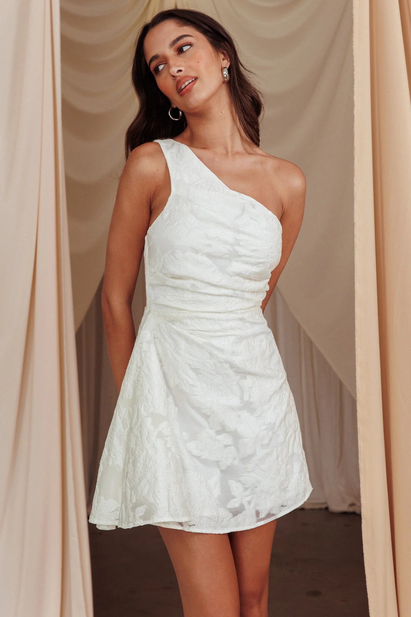 Inner Power One-Shoulder Mini Dress White