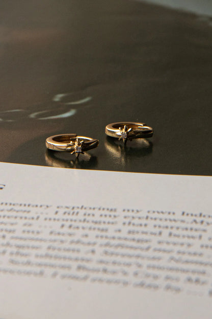 Starlight Diamante Hoop Earrings Gold