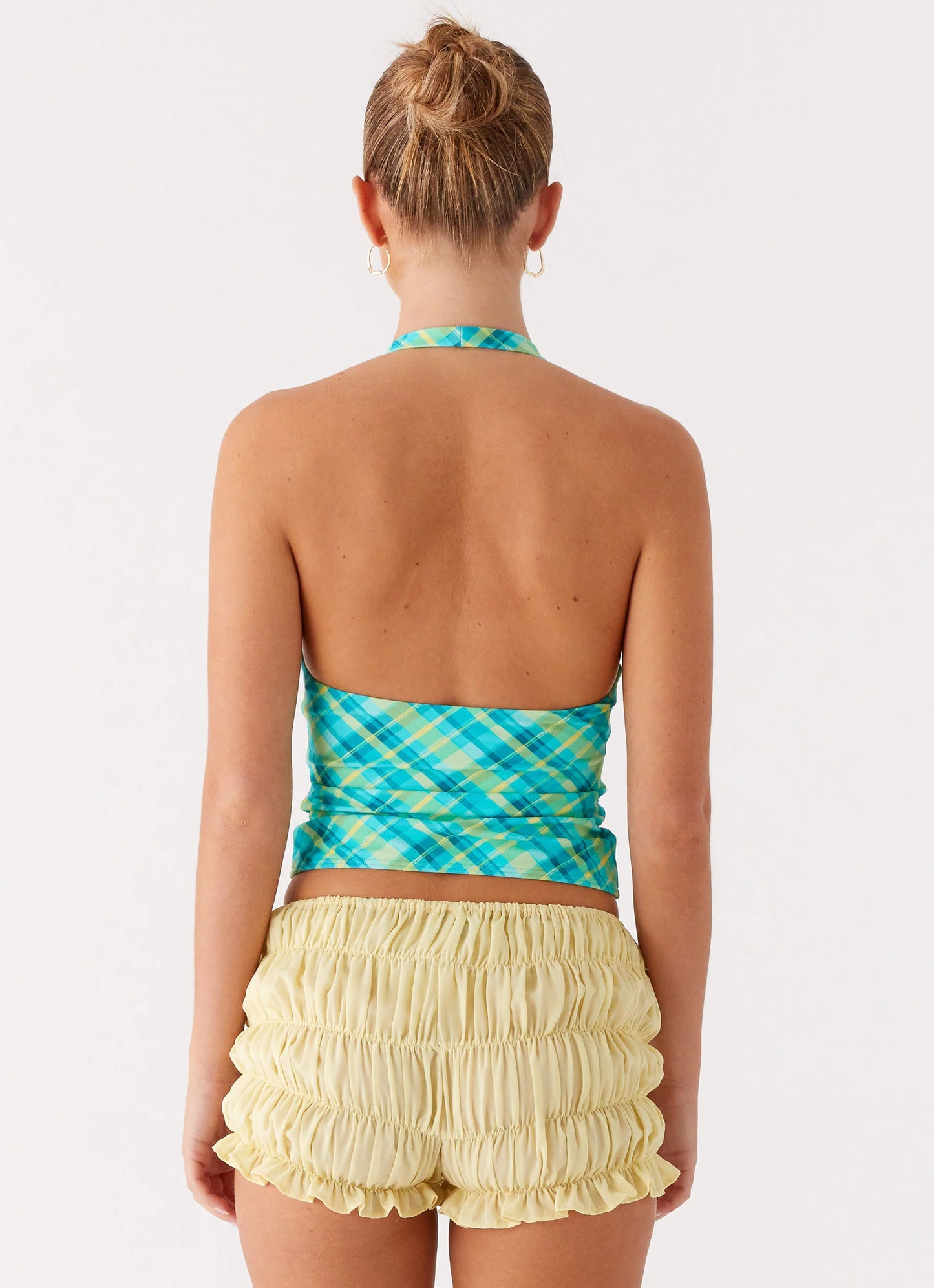 Jetsetter Halter Top - Green Check