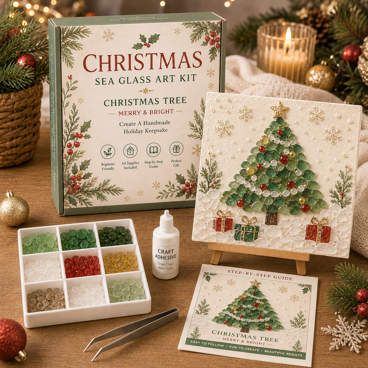 Christmas Sea Glass Art Kit Collection 🎄✨