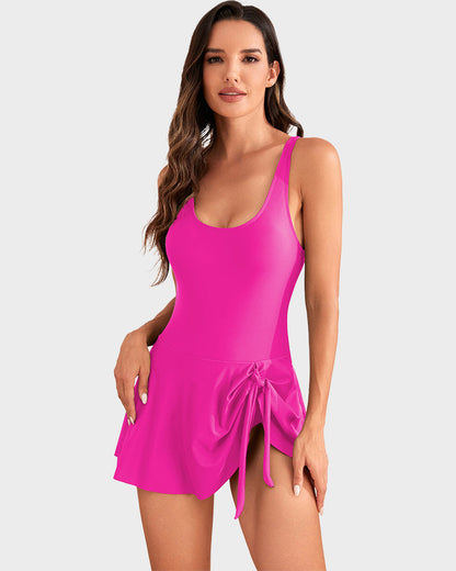 🩱Summer Hot Sale 50% OFF💃Women's One Piece Tummy Control Tie Knot Swimsuit 4