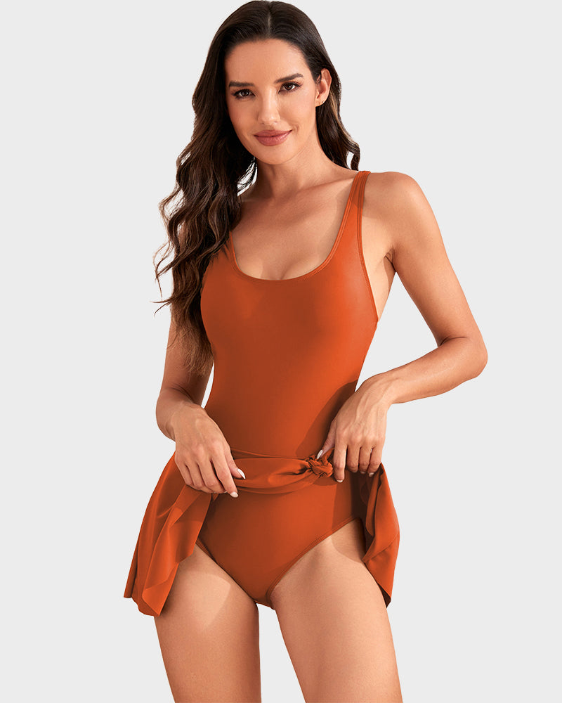 🩱Summer Hot Sale 50% OFF💃Women's One Piece Tummy Control Tie Knot Swimsuit 4