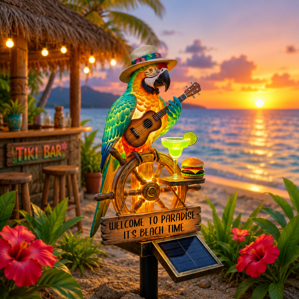 🌴Powered Parrot Garden Light- "Welcome to Paradise"