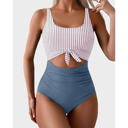 👙LAST DAY SALE 50% OFF!!💃Women's Tummy Control Slimming Cutout Tie Knot One Piece Swimsuit