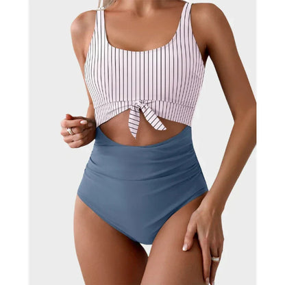 👙LAST DAY SALE 50% OFF!!💃Women's Tummy Control Slimming Cutout Tie Knot One Piece Swimsuit