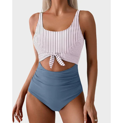 👙LAST DAY SALE 50% OFF!!💃Women's Tummy Control Slimming Cutout Tie Knot One Piece Swimsuit