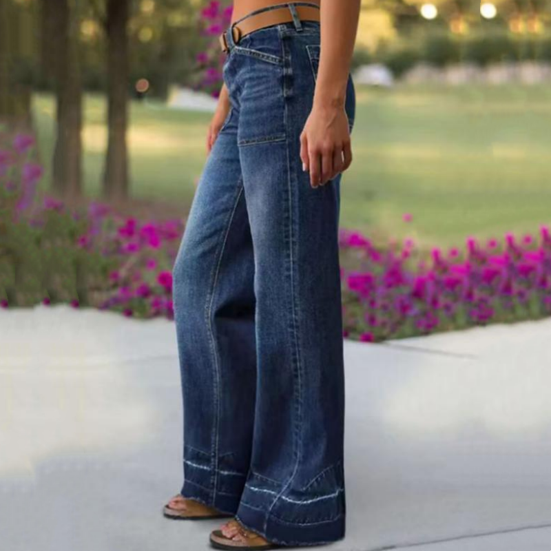 👖 Women's Retro Flare Jeans – Stretch Denim, Functional Pockets & Vintage High-Waist Fit 🌟
