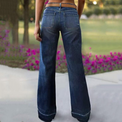 👖 Women's Retro Flare Jeans – Stretch Denim, Functional Pockets & Vintage High-Waist Fit 🌟
