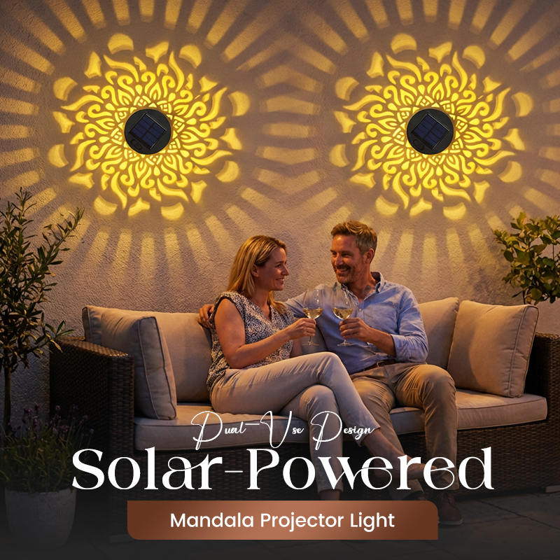 🔥Solar Mandala Light – Stunning Pattern Projection, IP65 Waterproof Auto On/Off 🌿