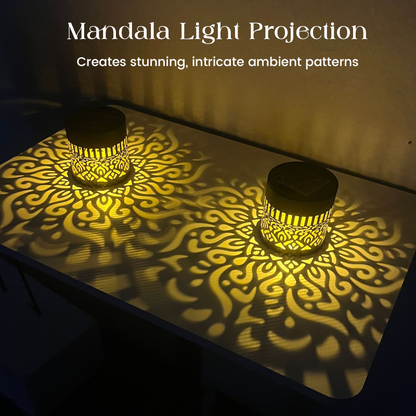 🔥Solar Mandala Light – Stunning Pattern Projection, IP65 Waterproof Auto On/Off 🌿