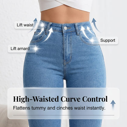 Women's High-Waist Stretch Flare Jeans
