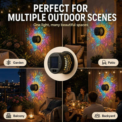 🔥Solar Mandala Light – Stunning Pattern Projection, IP65 Waterproof Auto On/Off 🌿