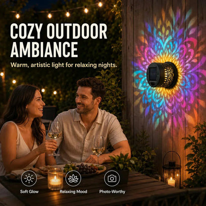 🔥Solar Mandala Light – Stunning Pattern Projection, IP65 Waterproof Auto On/Off 🌿
