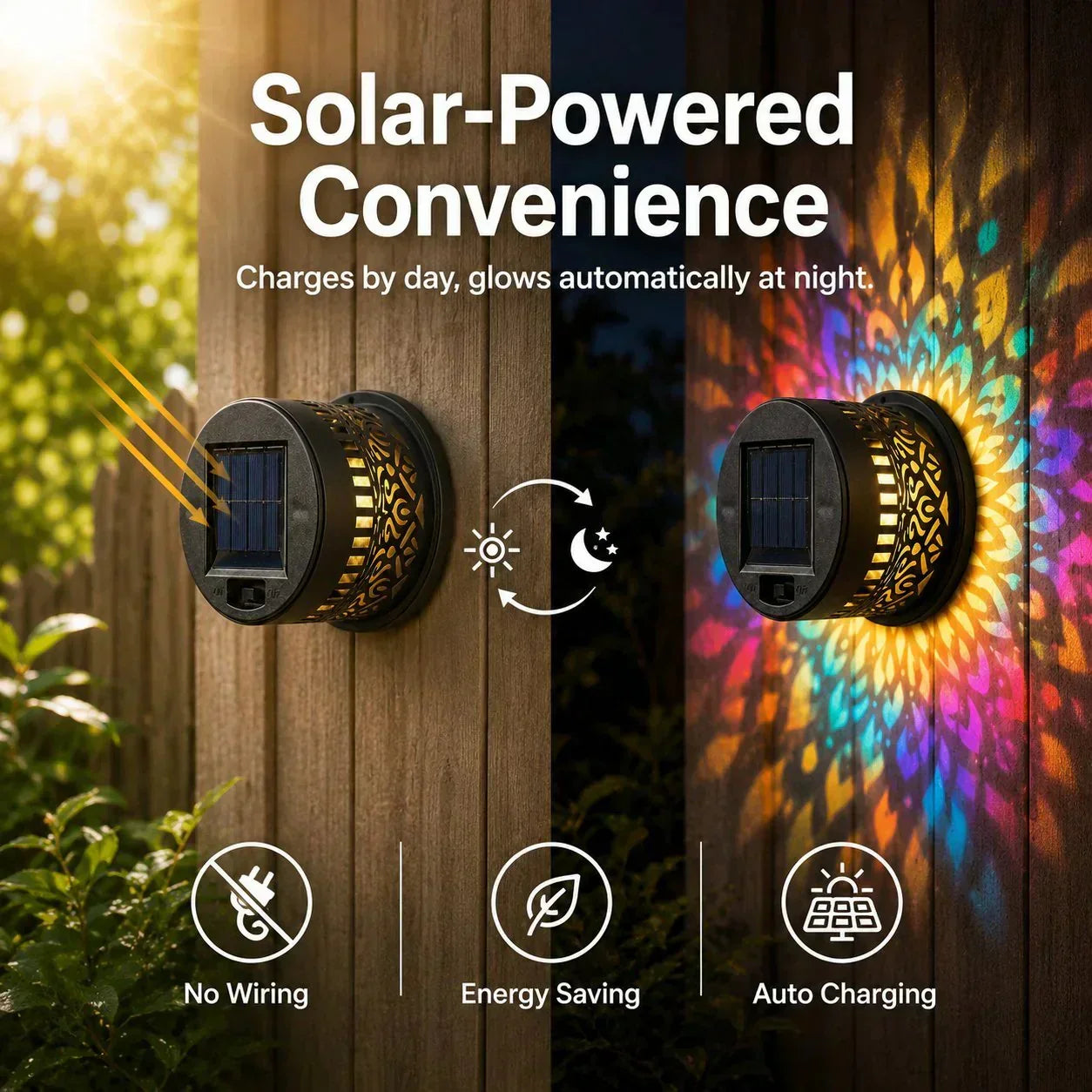 🔥Solar Mandala Light – Stunning Pattern Projection, IP65 Waterproof Auto On/Off 🌿