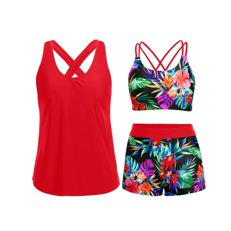 🏖️Modest Swim Set🩱Full-Coverage Tankini + Boyshorts with Pockets | Sun-Safe UPF 50+ ☀️🛡️ | Perfect for Beach Days 🌊