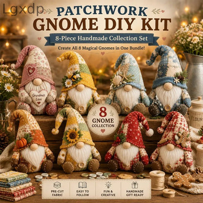 🧵DIY Patchwork Gnome Kit – Create Your Own Adorable Gnome 🧙‍♂️