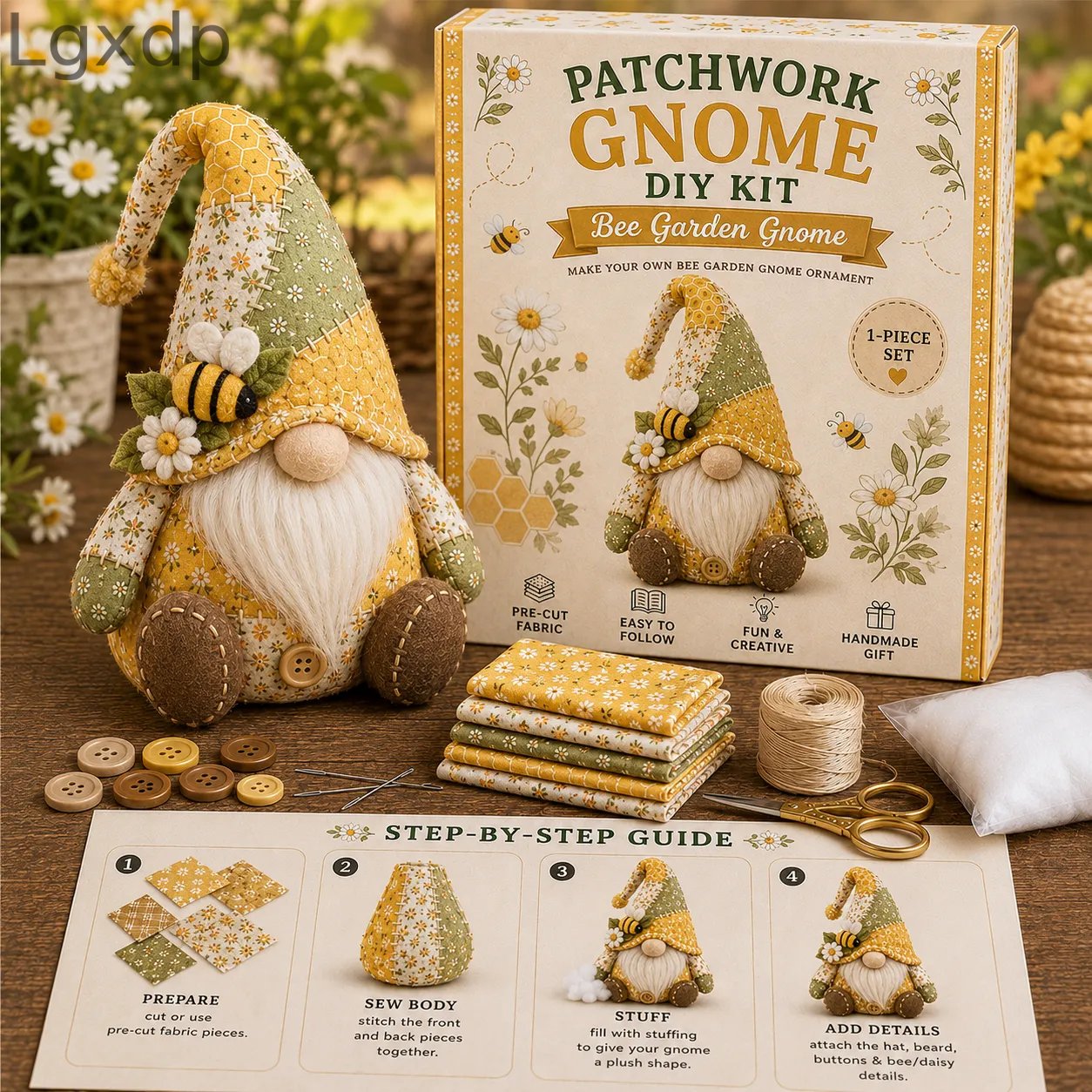 🧵DIY Patchwork Gnome Kit – Create Your Own Adorable Gnome 🧙‍♂️